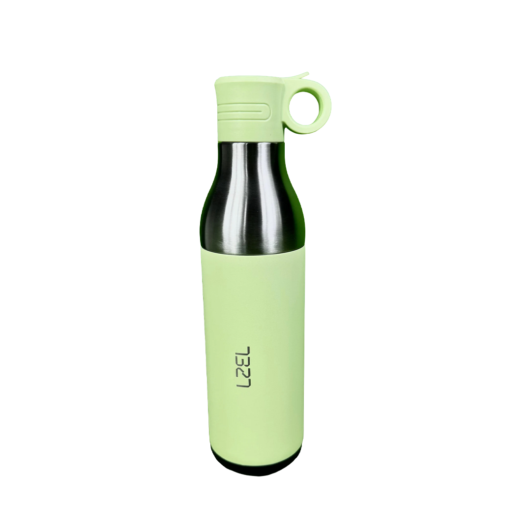 LZEL Natura Elva Vacuum Bottle Dual 400 mL + 400 mL | Green Aluminum LZEL Natura Elva Vacuum Bottle Dual 400 mL + 400 mL | Green Aluminum